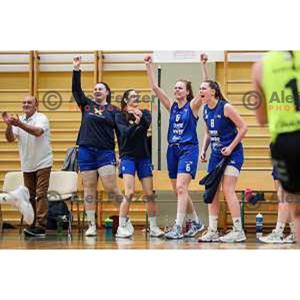 in action during third game of the Final of 1.SKL league Women between Cinkarna Celje and Triglav in Celje, Slovenia on May 10, 2022