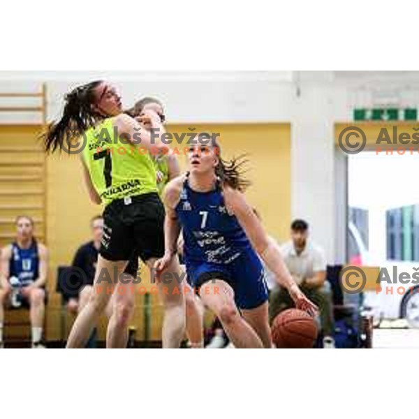 in action during third game of the Final of 1.SKL league Women between Cinkarna Celje and Triglav in Celje, Slovenia on May 10, 2022