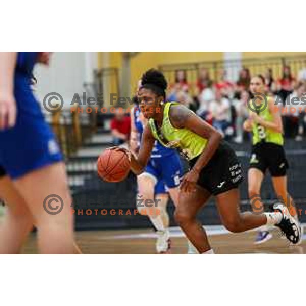 in action during third game of the Final of 1.SKL league Women between Cinkarna Celje and Triglav in Celje, Slovenia on May 10, 2022