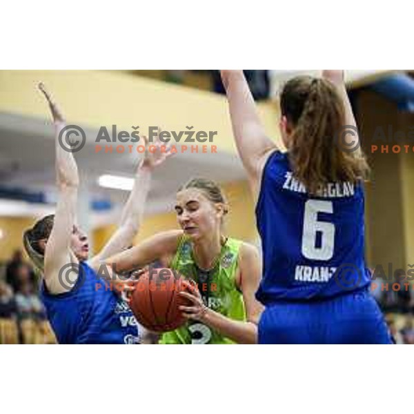 in action during third game of the Final of 1.SKL league Women between Cinkarna Celje and Triglav in Celje, Slovenia on May 10, 2022