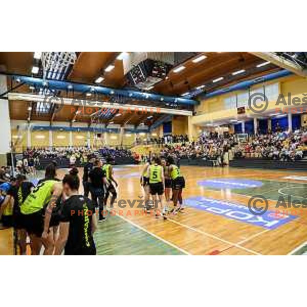 in action during third game of the Final of 1.SKL league Women between Cinkarna Celje and Triglav in Celje, Slovenia on May 10, 2022