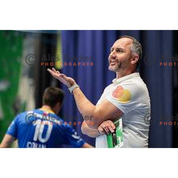 Alem Toskic during semi final of Slovenian handball cup match between Gorenje Velenje and Celje Pivovarna Lasko in Slovenj Gradec, Slovenia on May 14, 2022