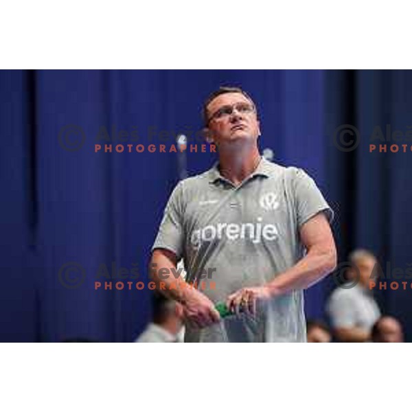 Zoran Jovicic during semi final of Slovenian handball cup match between Gorenje Velenje and Celje Pivovarna Lasko in Slovenj Gradec, Slovenia on May 14, 2022