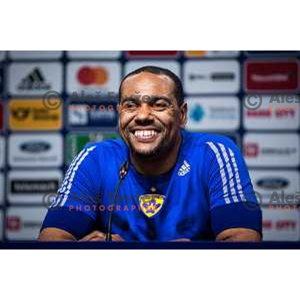 Marcos Tavares at the press conference after Prva liga Telemach football match between Maribor and Aluminij in Ljudski vrt, Maribor, Slovenia on May 14, 2022. Photo: Jure Banfi/www.alesfevzer.com