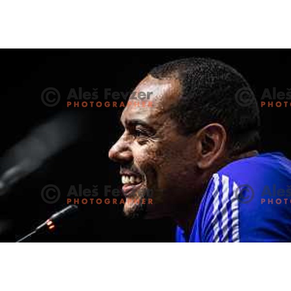 Marcos Tavares at the press conference after Prva liga Telemach football match between Maribor and Aluminij in Ljudski vrt, Maribor, Slovenia on May 14, 2022. Photo: Jure Banfi/www.alesfevzer.com