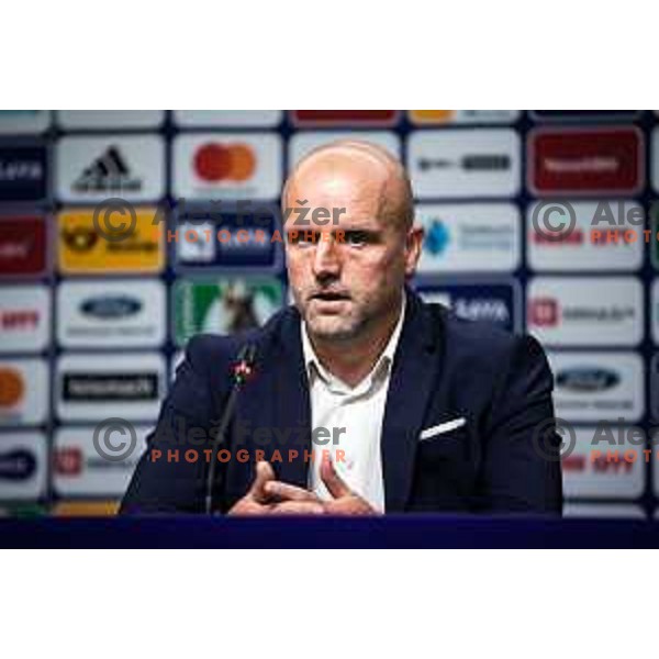 at the press conference after Prva liga Telemach football match between Maribor and Aluminij in Ljudski vrt, Maribor, Slovenia on May 14, 2022. Photo: Jure Banfi/www.alesfevzer.com