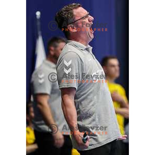 Zoran Jovicic during semi final of Slovenian handball cup match between Gorenje Velenje and Celje Pivovarna Lasko in Slovenj Gradec, Slovenia on May 14, 2022