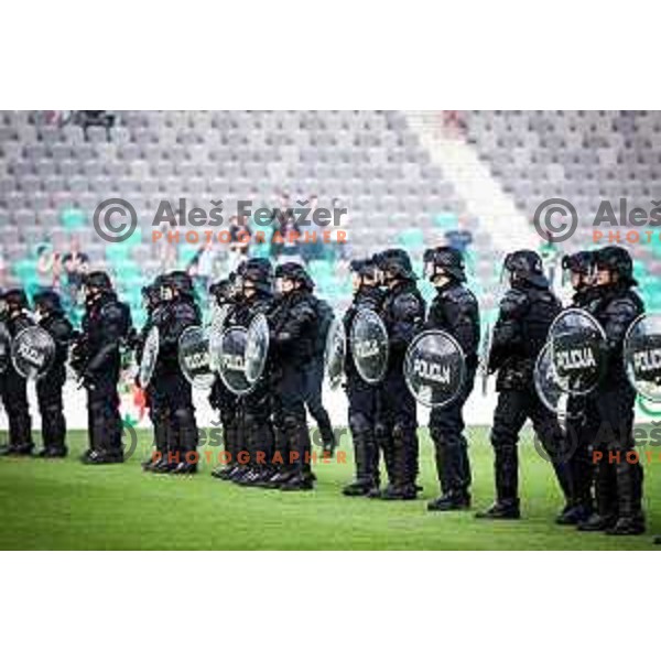 Police during Prva liga Telemach football match between Olimpija and Mura in Stožice, Ljubljana, Slovenia on May 15, 2022. Photo: Jure Banfi/www.alesfevzer.com