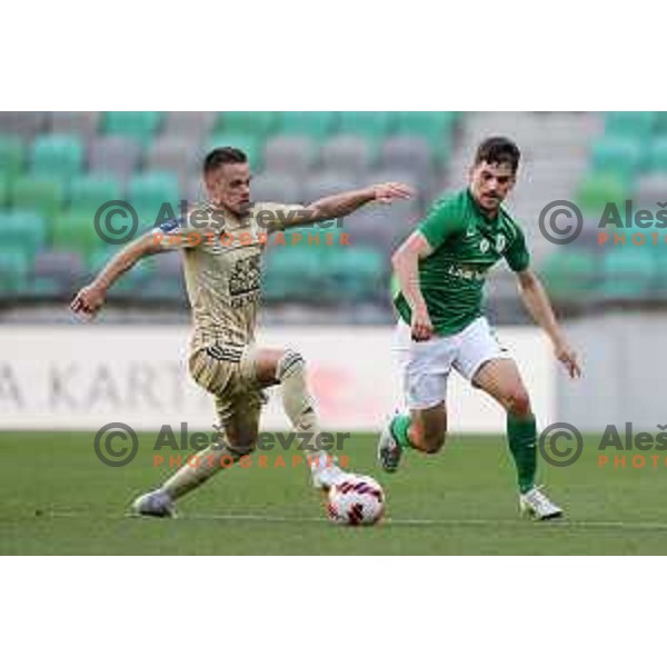 Of Olimpija In action during Prva Liga Telemach football match between Olimpija and Mura in SRC Stozice, Ljubljana, Slovenia on May 15, 2022
