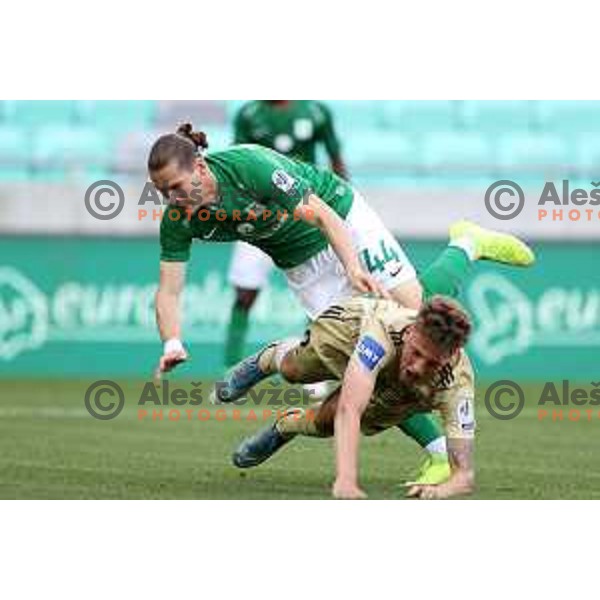 Robert Mudrazija in action during Prva Liga Telemach football match between Olimpija and Mura in SRC Stozice, Ljubljana, Slovenia on May 15, 2022