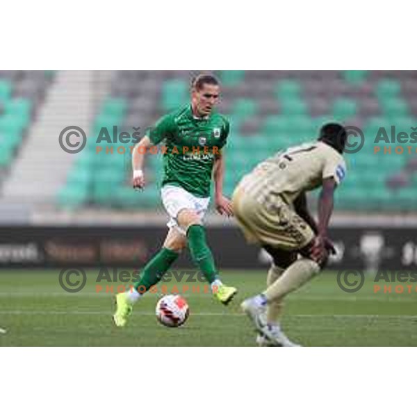 Robert Mudrazija in action during Prva Liga Telemach football match between Olimpija and Mura in SRC Stozice, Ljubljana, Slovenia on May 15, 2022