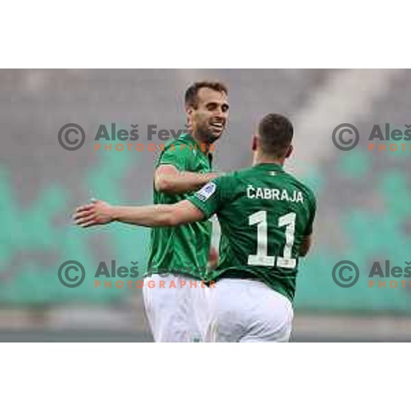 Mustafa Nukic in action during Prva Liga Telemach football match between Olimpija and Mura in SRC Stozice, Ljubljana, Slovenia on May 15, 2022