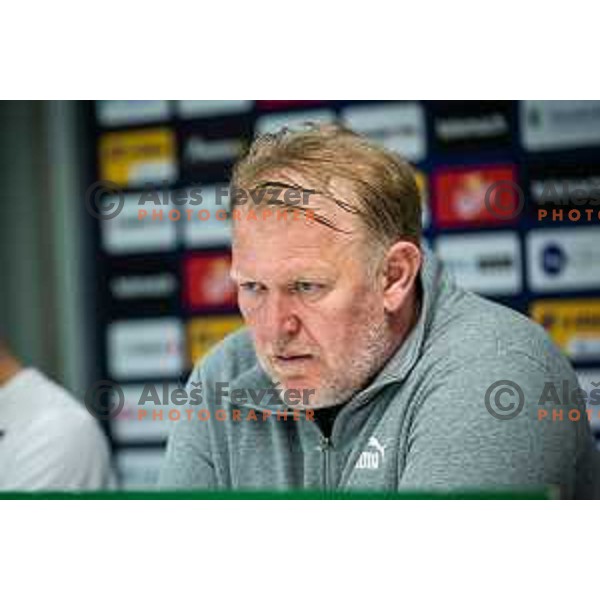 Robert Prosinecki at the press conference after the Prva liga Telemach football match between Olimpija and Mura in Stožice, Ljubljana, Slovenia on May 15, 2022. Photo: Jure Banfi/www.alesfevzer.com