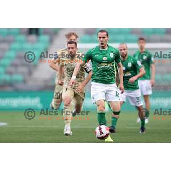 Robert Mudrazija in action during Prva Liga Telemach football match between Olimpija and Mura in SRC Stozice, Ljubljana, Slovenia on May 15, 2022