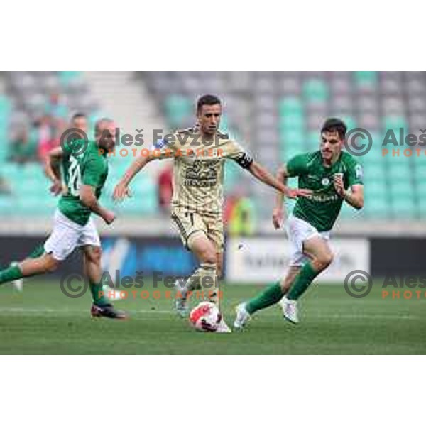 Of Olimpija In action during Prva Liga Telemach football match between Olimpija and Mura in SRC Stozice, Ljubljana, Slovenia on May 15, 2022