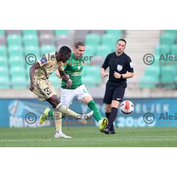 Robert Mudrazija in action during Prva Liga Telemach football match between Olimpija and Mura in SRC Stozice, Ljubljana, Slovenia on May 15, 2022