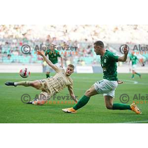 Marijan Cabraja in action during Prva Liga Telemach football match between Olimpija and Mura in SRC Stozice, Ljubljana, Slovenia on May 15, 2022