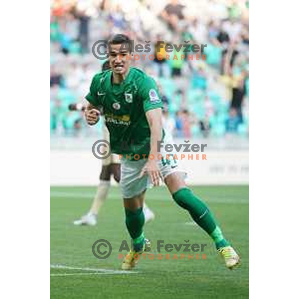 Ivan Prtajin celebrates goal during Prva Liga Telemach football match between Olimpija and Mura in SRC Stozice, Ljubljana, Slovenia on May 15, 2022
