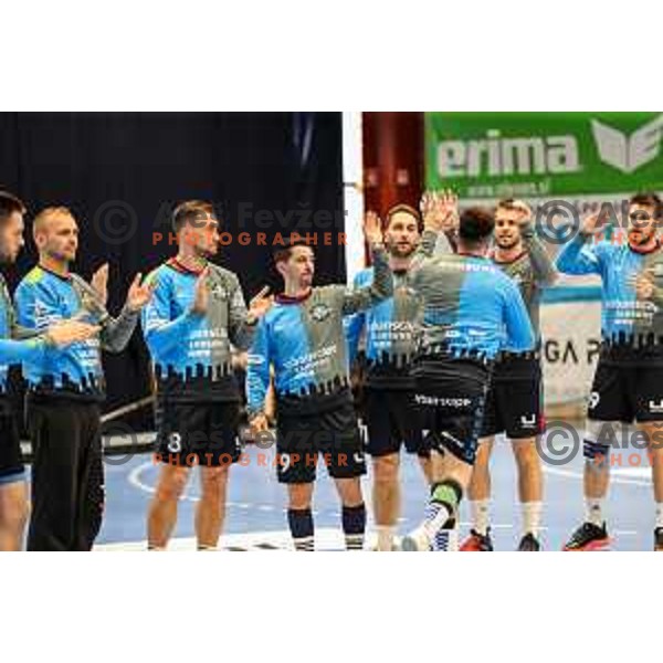 in action during final of Slovenian handball cup match between Gorenje Velenje and Urbanscape Loka in Slovenj Gradec, Slovenia on May 15, 2022