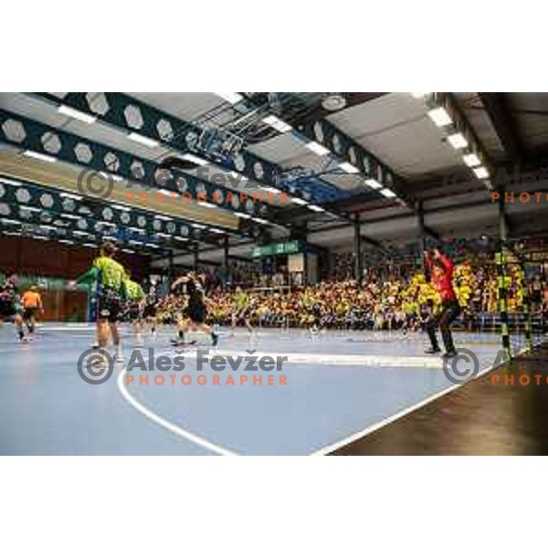 in action during final of Slovenian handball cup match between Gorenje Velenje and Urbanscape Loka in Slovenj Gradec, Slovenia on May 15, 2022