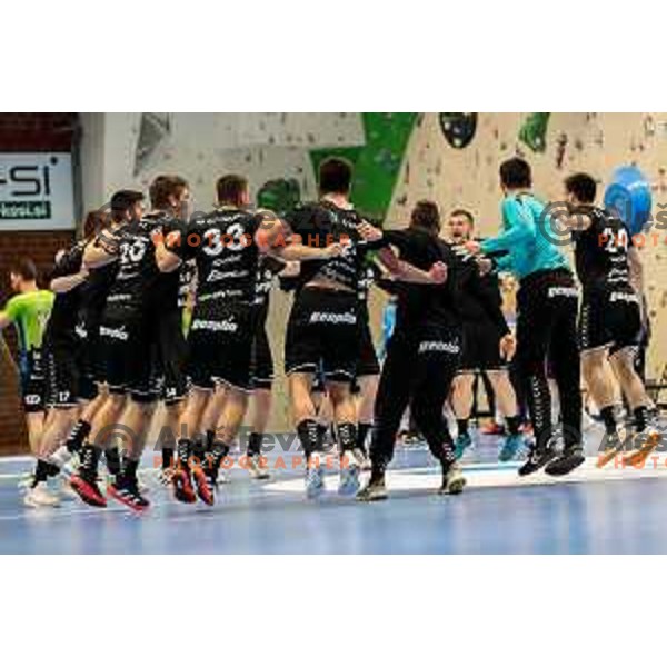 in action during final of Slovenian handball cup match between Gorenje Velenje and Urbanscape Loka in Slovenj Gradec, Slovenia on May 15, 2022