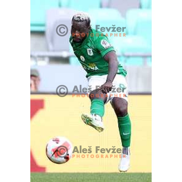 Aldair Balde of Olimpija in action during Prva Liga Telemach football match between Olimpija and Mura in SRC Stozice, Ljubljana, Slovenia on May 15, 2022