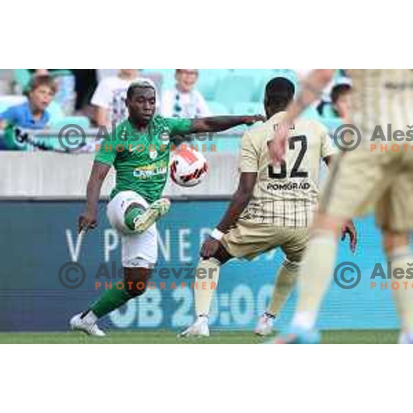 Aldair Balde of Olimpija in action during Prva Liga Telemach football match between Olimpija and Mura in SRC Stozice, Ljubljana, Slovenia on May 15, 2022