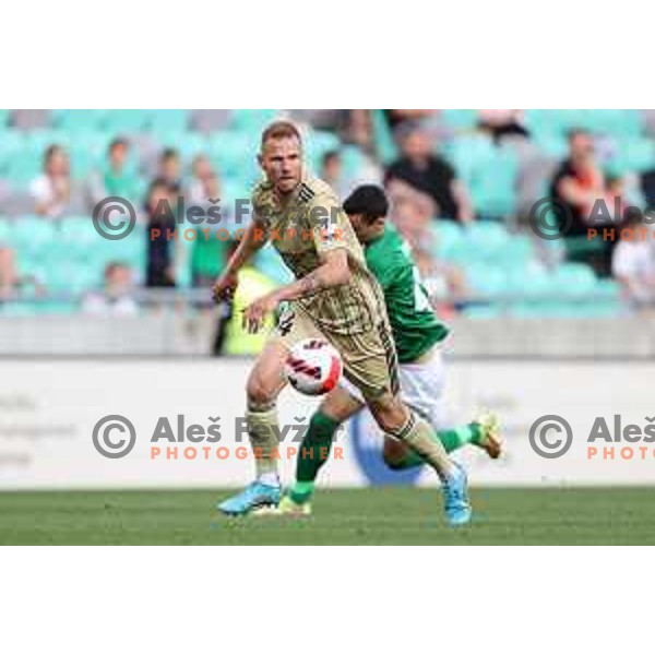 in action during Prva Liga Telemach football match between Olimpija and Mura in SRC Stozice, Ljubljana, Slovenia on May 15, 2022