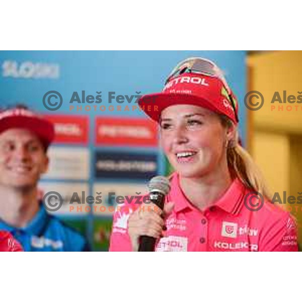 Anamarija Lampic during Slovenia Biathlon team press conference at Pokljuka, Slovenia on May 16, 2022