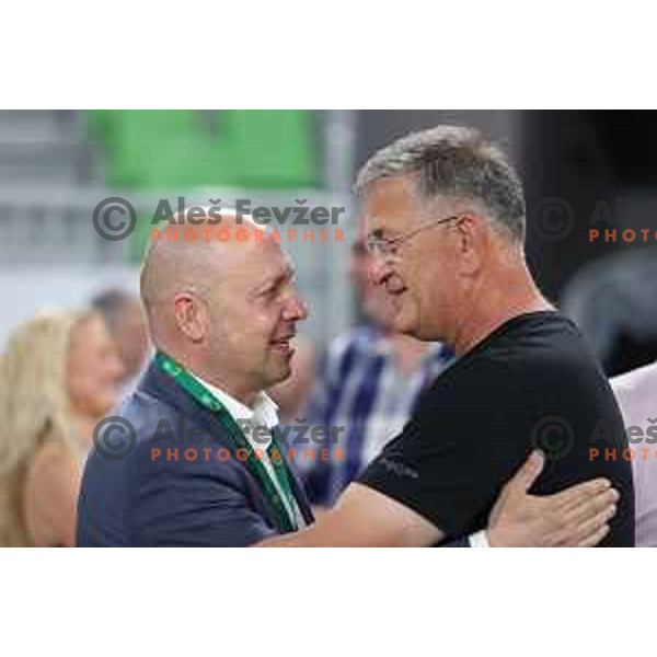 in action during second semi-final match of ABA league between Cedevita Olimpija and Crvena Zvezda in Stozice, Arena, Ljubljana, Slovenia on May 16, 2022
