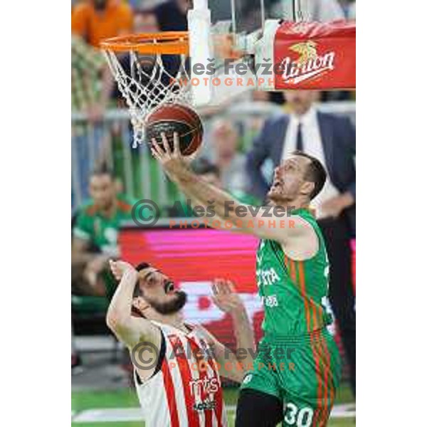 Zoran Dragic in action during second semi-final match of ABA league between Cedevita Olimpija and Crvena Zvezda in Stozice, Arena, Ljubljana, Slovenia on May 16, 2022