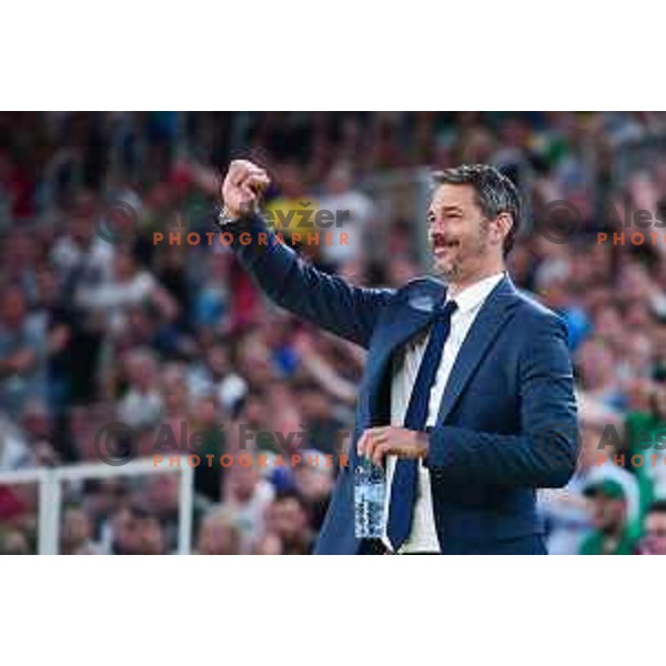 Jurica Golemac, head coach of Cedevita Olimpija during second semi-final match of ABA league between Cedevita Olimpija and Crvena Zvezda in Stozice, Arena, Ljubljana, Slovenia on May 16, 2022