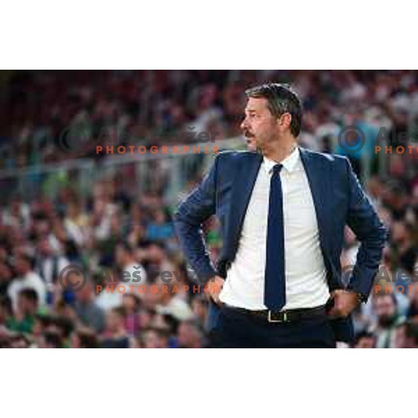 Jurica Golemac, head coach of Cedevita Olimpija during second semi-final match of ABA league between Cedevita Olimpija and Crvena Zvezda in Stozice, Arena, Ljubljana, Slovenia on May 16, 2022