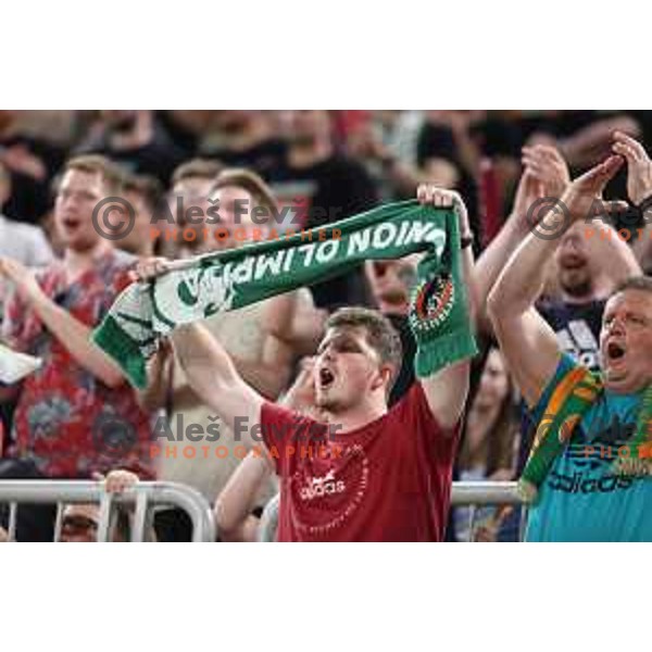 in action during second semi-final match of ABA league between Cedevita Olimpija and Crvena Zvezda in Stozice, Arena, Ljubljana, Slovenia on May 16, 2022