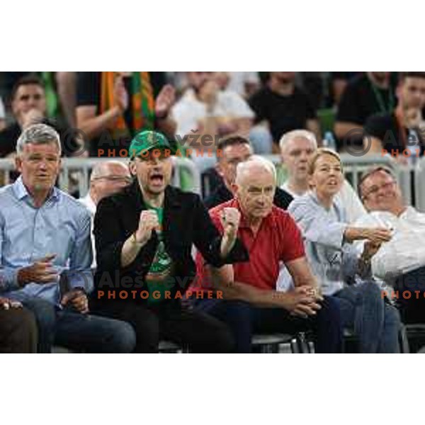 Joze Mermal in action during second semi-final match of ABA league between Cedevita Olimpija and Crvena Zvezda in Stozice, Arena, Ljubljana, Slovenia on May 16, 2022