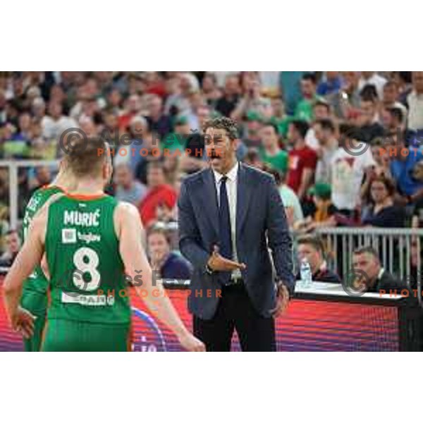 Jurica Golemac, head coach of Cedevita Olimpija during second semi-final match of ABA league between Cedevita Olimpija and Crvena Zvezda in Stozice, Arena, Ljubljana, Slovenia on May 16, 2022