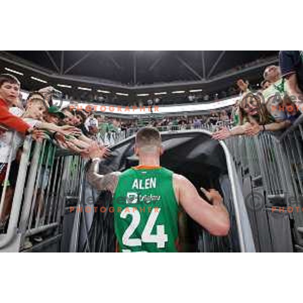 Alen Omic in action during second semi-final match of ABA league between Cedevita Olimpija and Crvena Zvezda in Stozice, Arena, Ljubljana, Slovenia on May 16, 2022