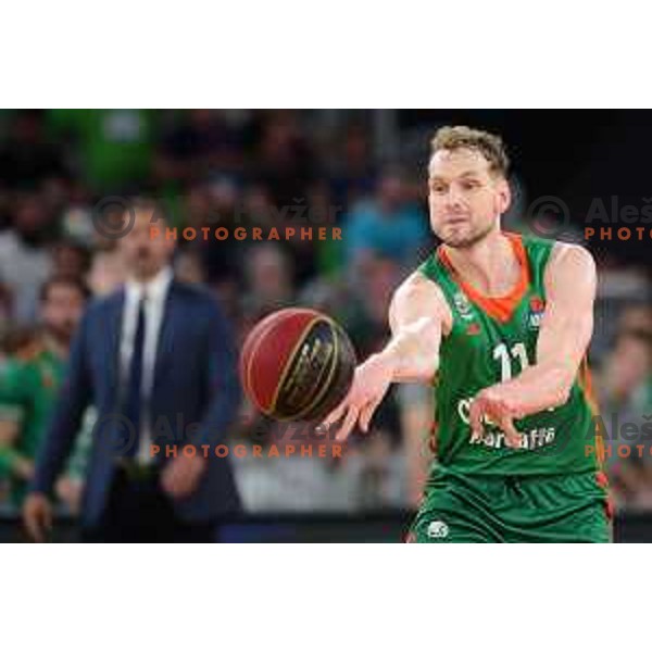 Jaka Blazic in action during second semi-final match of ABA league between Cedevita Olimpija and Crvena Zvezda in Stozice, Arena, Ljubljana, Slovenia on May 16, 2022