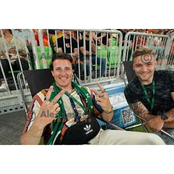 Stefan Hadalin at second semi-final match of ABA league between Cedevita Olimpija and Crvena Zvezda in Stozice, Arena, Ljubljana, Slovenia on May 16, 2022