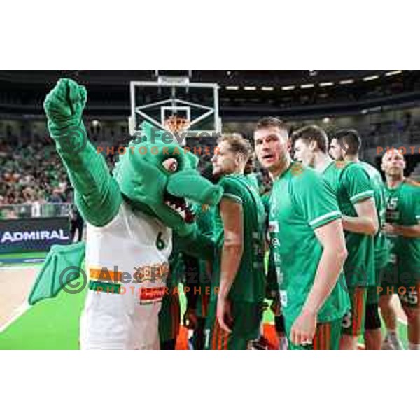 in action during second semi-final match of ABA league between Cedevita Olimpija and Crvena Zvezda in Stozice, Arena, Ljubljana, Slovenia on May 16, 2022