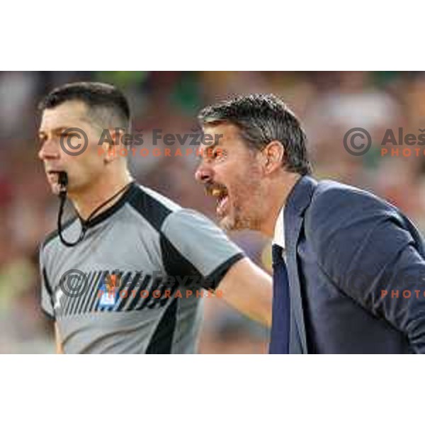 in action during second semi-final match of ABA league between Cedevita Olimpija and Crvena Zvezda in Stozice, Arena, Ljubljana, Slovenia on May 16, 2022