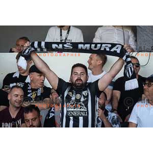 Mura supporters during Prva liga Telemach football match between Mura and Maribor in Fazanerija, Murska Sobota, Slovenia on May 22, 2022. Photo: Jure Banfi/www.alesfevzer.com