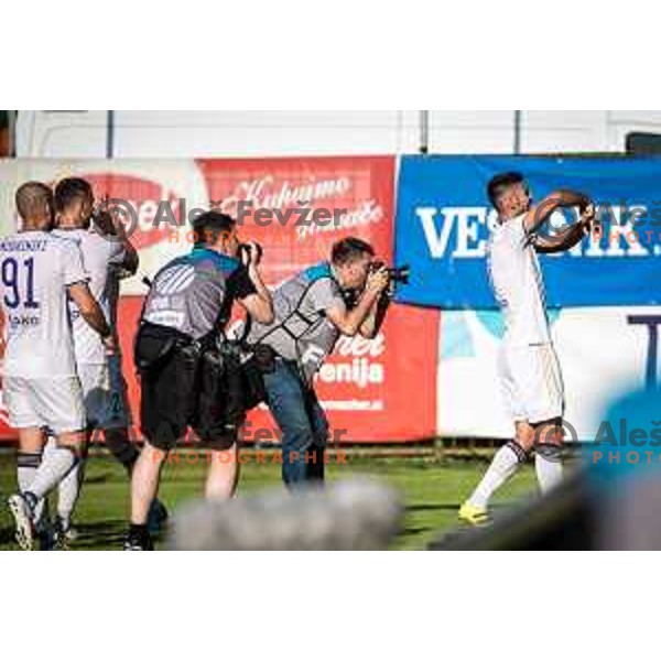 Rok Kronaveter celebrating during Prva liga Telemach football match between Mura and Maribor in Fazanerija, Murska Sobota, Slovenia on May 22, 2022. Photo: Jure Banfi/www.alesfevzer.com