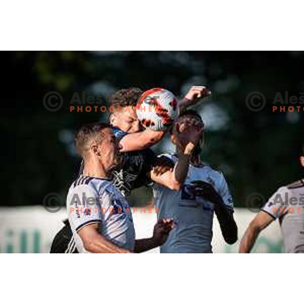 Marko Alvir vs Kai Cipot in action during Prva liga Telemach football match between Mura and Maribor in Fazanerija, Murska Sobota, Slovenia on May 22, 2022. Photo: Jure Banfi/www.alesfevzer.com