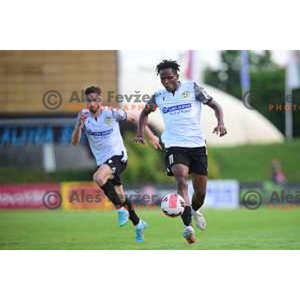 Bede Osuji in action during Prva Liga Telemach football match between Bravo and Koper in Ljubljana, Slovenia on May 22, 2022