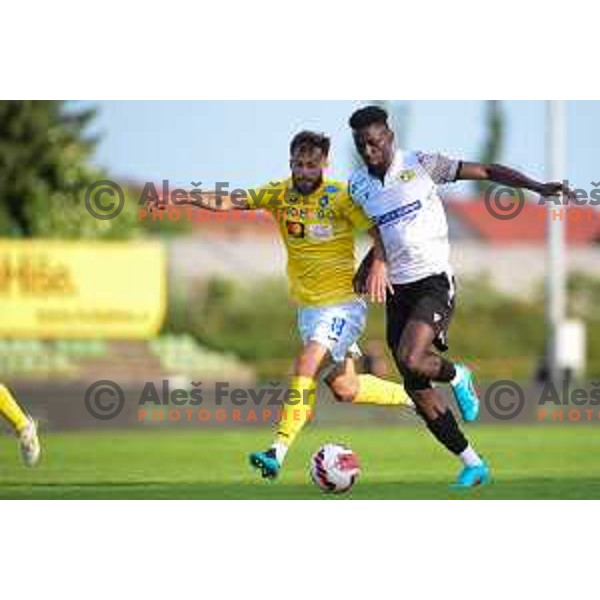 Lamin Colley in action during Prva Liga Telemach football match between Bravo and Koper in Ljubljana, Slovenia on May 22, 2022