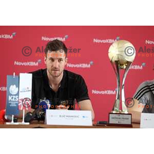 Blaz Mahkovic at KZS press conference before The Final of Nova KBM leauge in Ljubljana, Slovenia on May 24, 2022