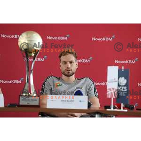 Jaka Blazic at KZS press conference before The Final of Nova KBM leauge in Ljubljana, Slovenia on May 24, 2022
