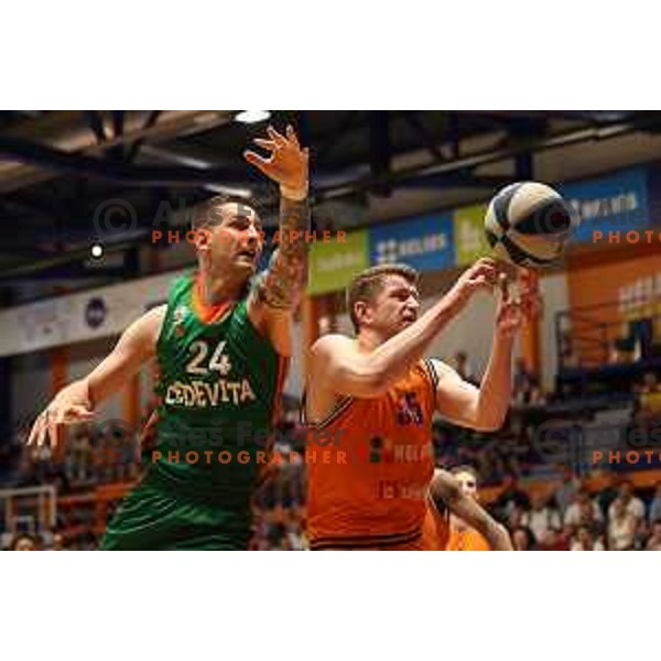 Alen Omic in action during Final of Nova KBM league first match between Helios Suns-Cedevita Olimpija in Domzale, Slovenia on May 25, 2022