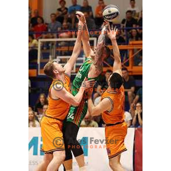Alen Omic in action during Final of Nova KBM league first match between Helios Suns-Cedevita Olimpija in Domzale, Slovenia on May 25, 2022